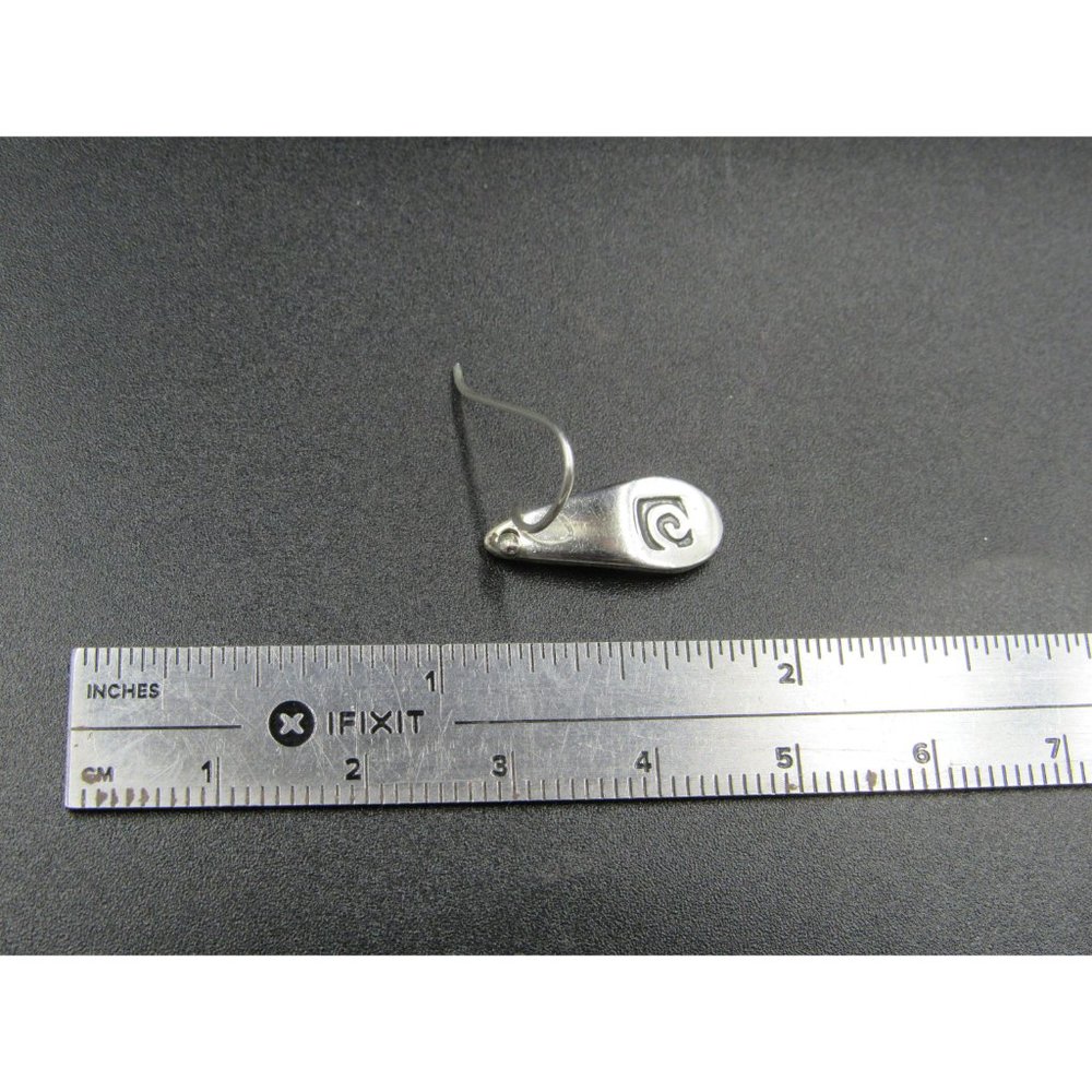 Sterling Silver Solid Small Swirl Pattern Earring… - image 4